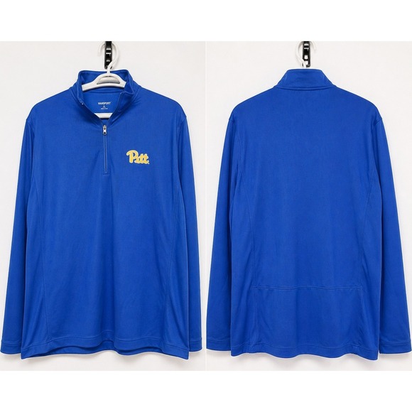 Vansports Jackets & Blazers - New Vansport Pitt Panthers Men's XL 1/4 Zip Pullover Pittsburgh NCAA Blue D50